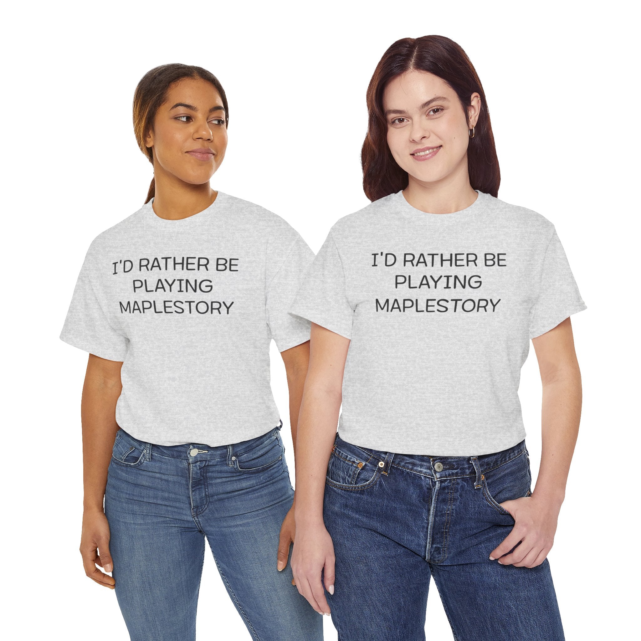 Maplestory I'd Rather Be Playing Unisex Heavy Cotton Tee Gamer Gift For Him Her Game Cup Cups Mugs Birthday Christmas Valentine's Anniversary Gifts