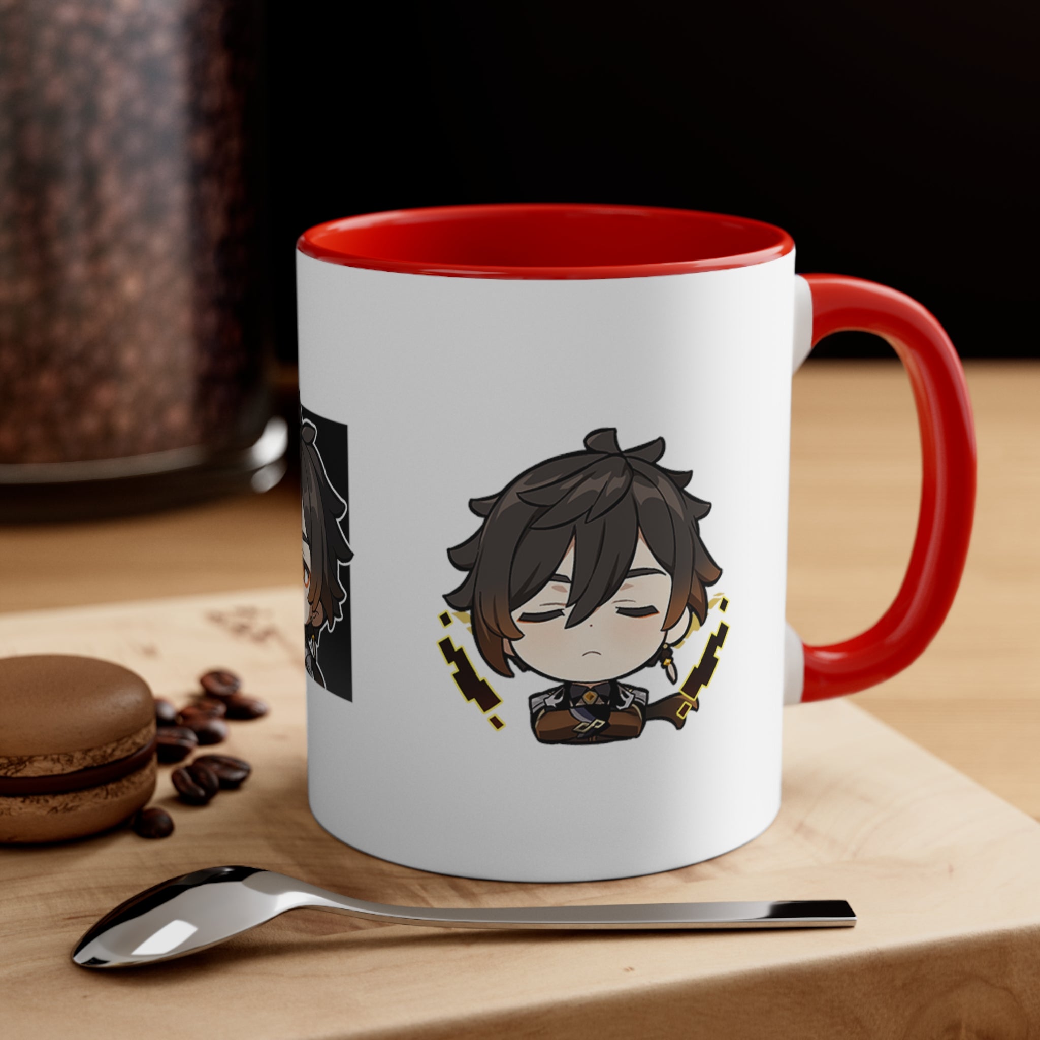 Zhong Li Genshin Impact Accent Coffee Mug, 11oz Cups Mugs Cup Gift For Gamer Gifts Game Anime Fanart Fan Birthday Valentine's Christmas