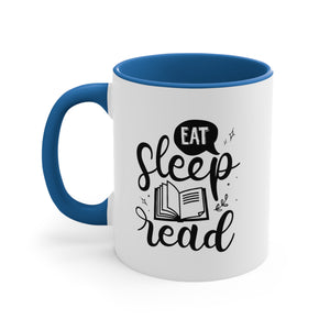 Eat Sleep Read Funny Coffee Mug, 11oz Bookworm Book Worm Book Reader Joke Humour Humor Birthday Christmas Valentine's Gift Cup