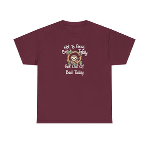 Sloth Funny Black T-Shirt Unisex Heavy Cotton Tee Shirts Comedy Humor Joke