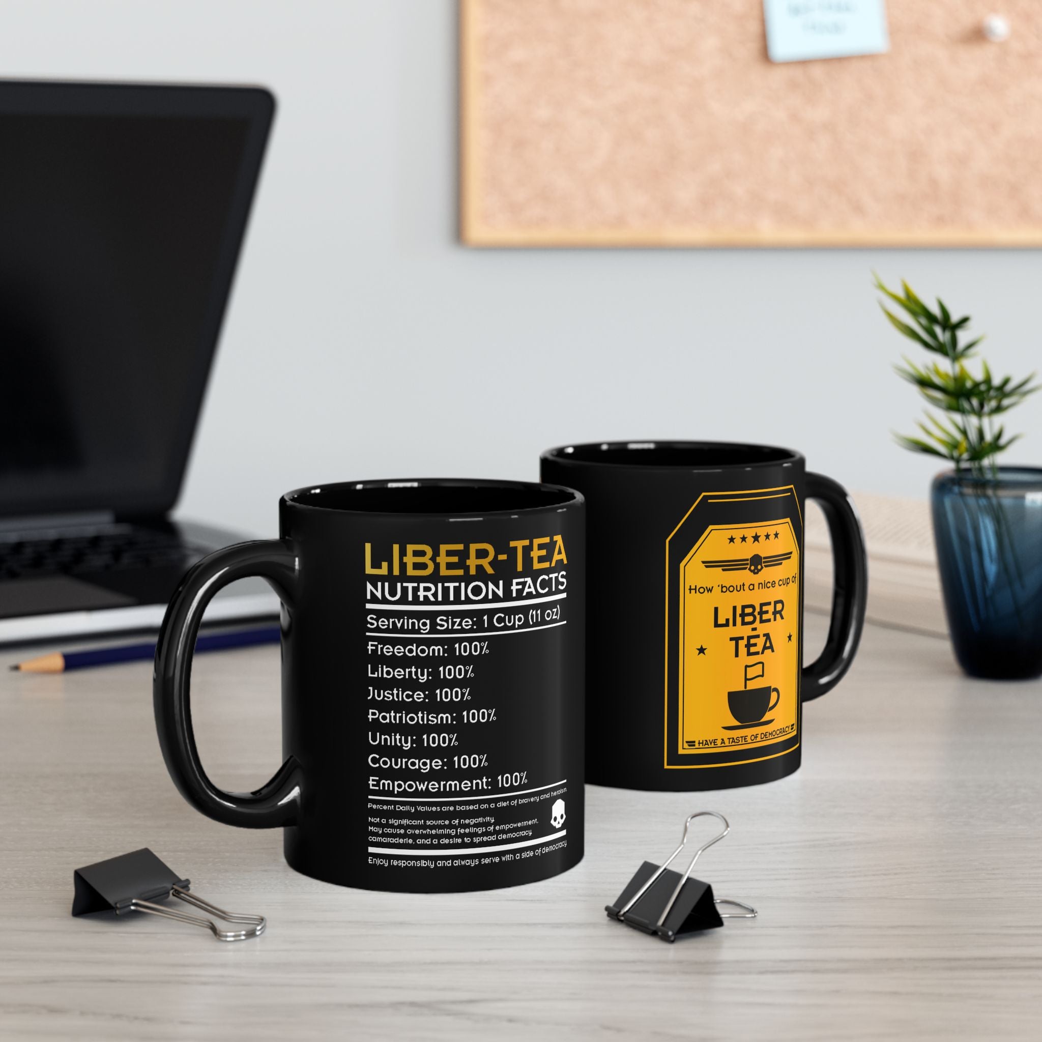 HOW BOUT A NICE CUP OF LIBER-TEA Black Mug (11oz, 15oz) Helldivers 2 Gift For Him Gift For Her Birthday Christmas Liberty Libertea Valentine