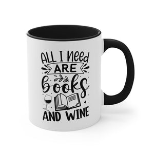 Books And Wine Funny Coffee Mug, 11oz Bookworm Book Worm Book Reader BookloverJoke Humour Humor Birthday Christmas Valentine's Gift Cup