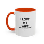 Load image into Gallery viewer, I Love My Wife Coffee Mug — Funny 'Let's Me Play Undertale' Black Accent Ceramic Mug (11oz &amp; 15oz)
