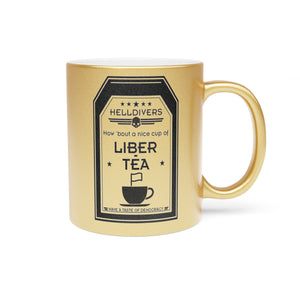 Helldivers 2 Metallic Mug Shiny (Silver\Gold) Helldiver Gift For Gamer Game Cup Mugs Cups Liberty Libertea Liber-tea Gifts Birthday Christmas