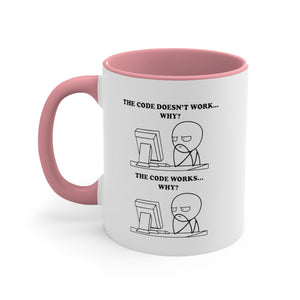 Programming Meme Accent Coffee Mug, 11oz