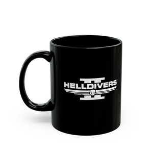 Helldivers 2 White Logo Black Mug (11oz, 15oz) Gift For Him Gift For Her Gamer Cup Game Birthday Christmas Gift