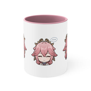 Yae Miko Genshin Impact Accent Coffee Mug, 11oz Cups Mugs Cup Gift For Gamer Gifts Game Anime Fanart Fan Birthday Valentine's Christmas