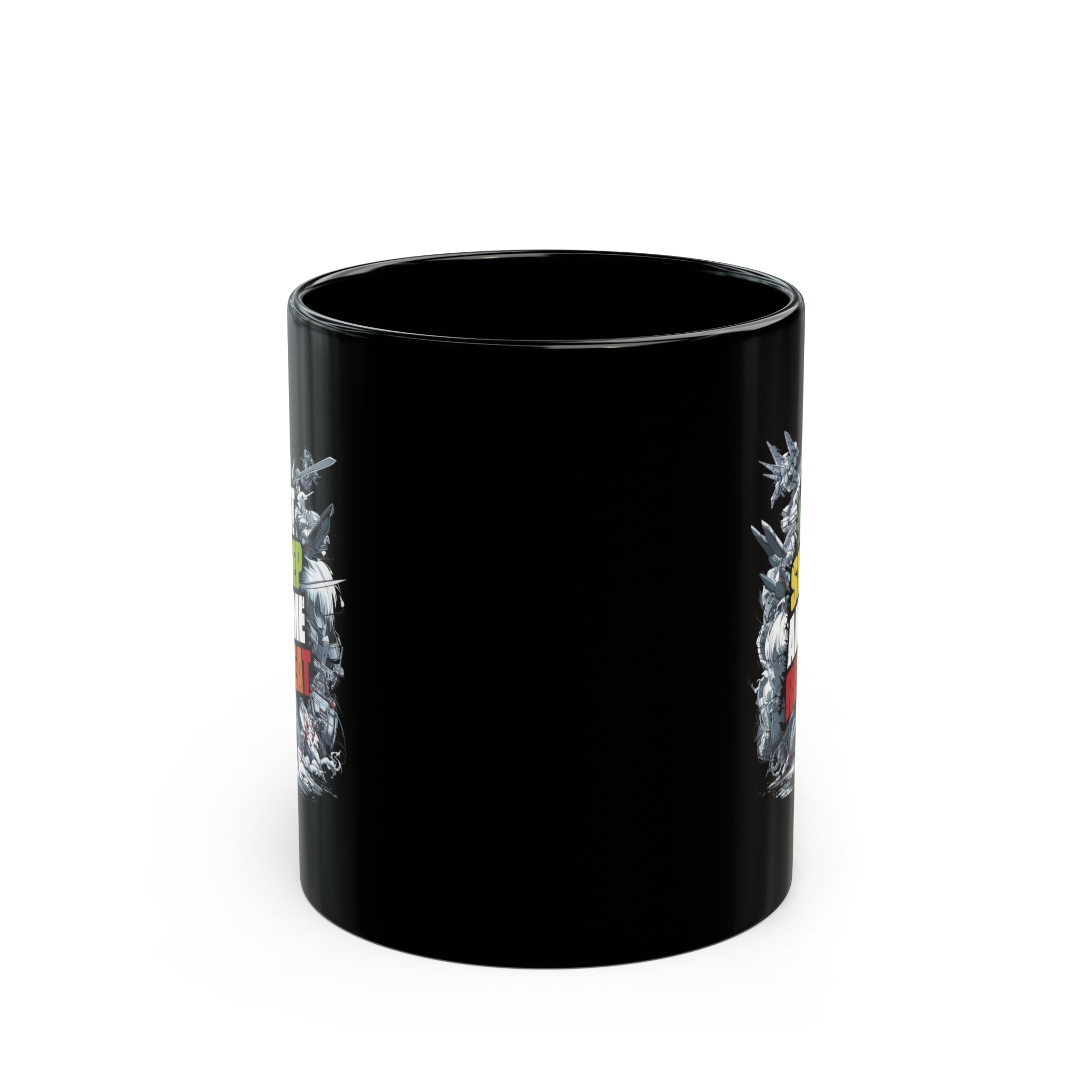 Eat Sleep Anime Repeat Black Mug (11oz, 15oz) Cool Abstract Graphic Art Cup Gift For Him Her Birthday Valentine's Otaku Christmas Presents