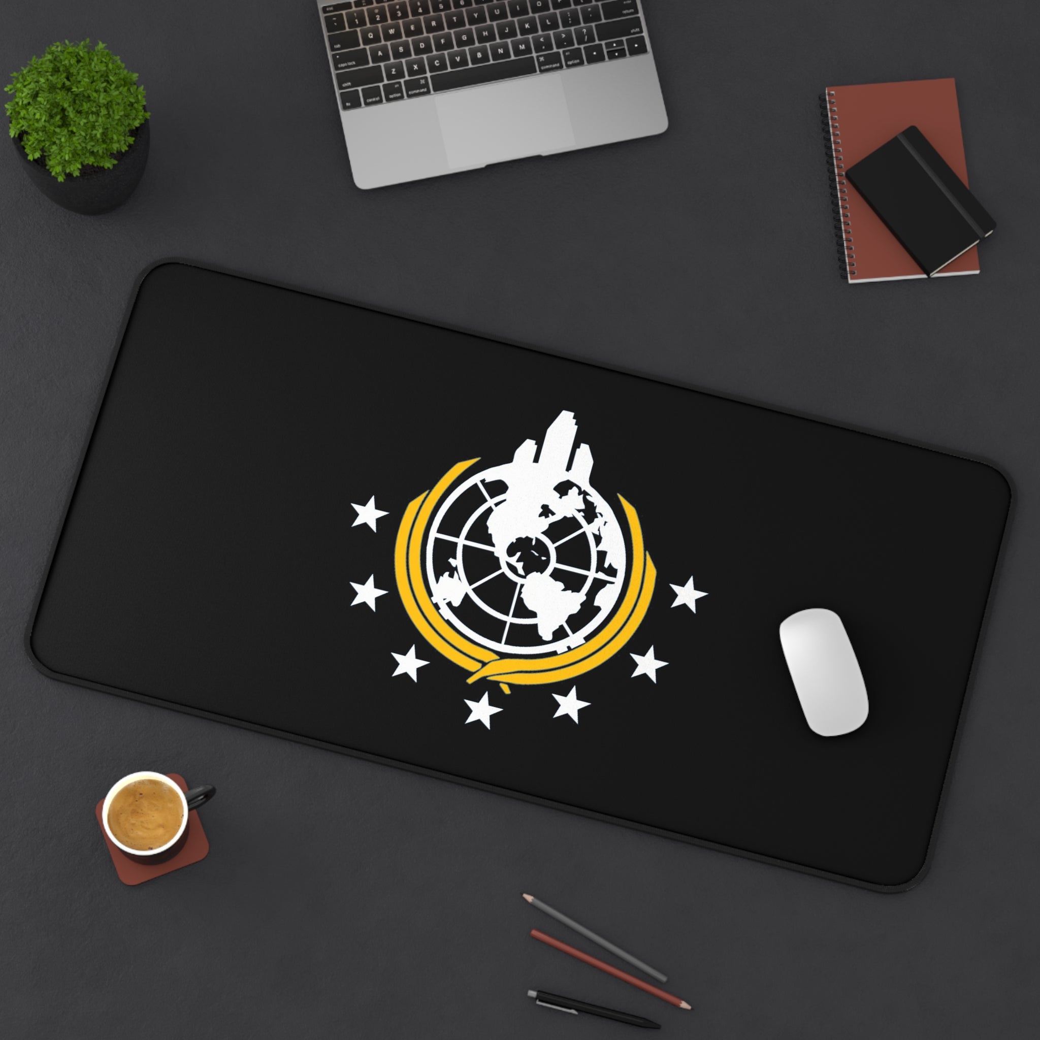Helldivers 2 Superearth Black Desk Mat Cool Gift Idea Helldiver Gifts For Gamer Game Him Her Funny Cute Cool Mousepad Mouse Pad Deskmat Desk Decor Home Mats