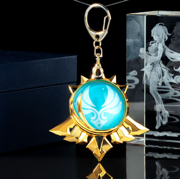 Handmade Personalized High-Quality Genshin Impact Visions with metal Keychain, Glass Vision, Gifts for Her, Gift for Him
