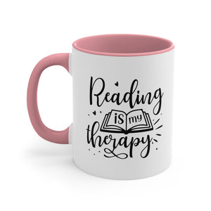 Reading Is My Therapy Coffee Mug, 11oz Bookworm Book Worm Book Reader Joke Humour Humor Birthday Christmas Valentine's Gift Cup