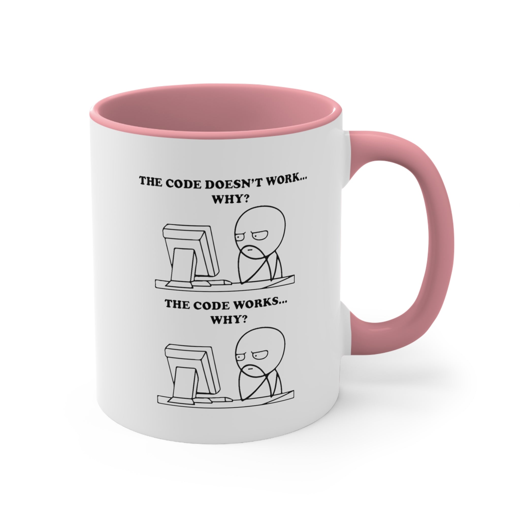 Programming Meme Accent Coffee Mug, 11oz