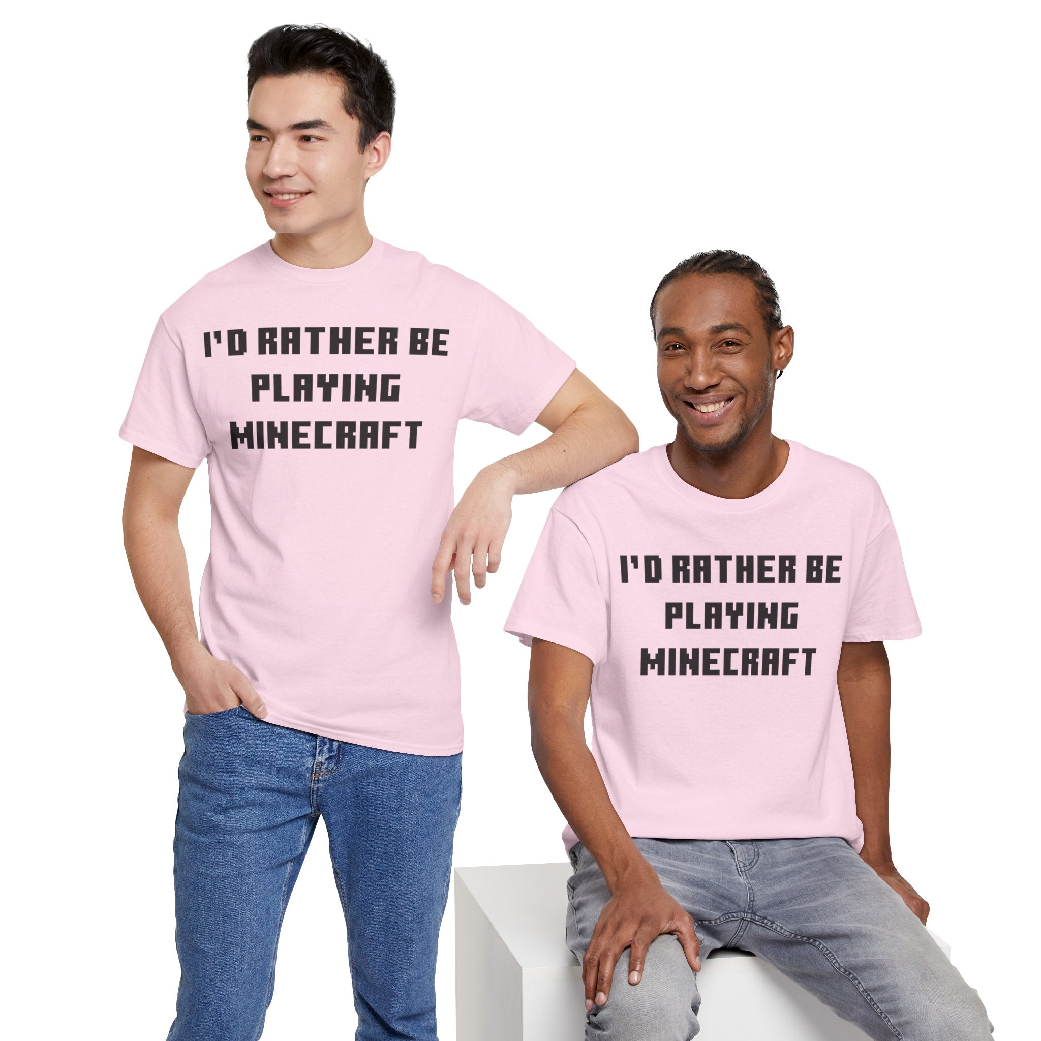 Mine craft I'd Rather Be Playing Unisex Heavy Cotton Tee Gamer Gift For Him Her Game Cup Cups Mugs Birthday Christmas Valentine's Anniversary Gifts