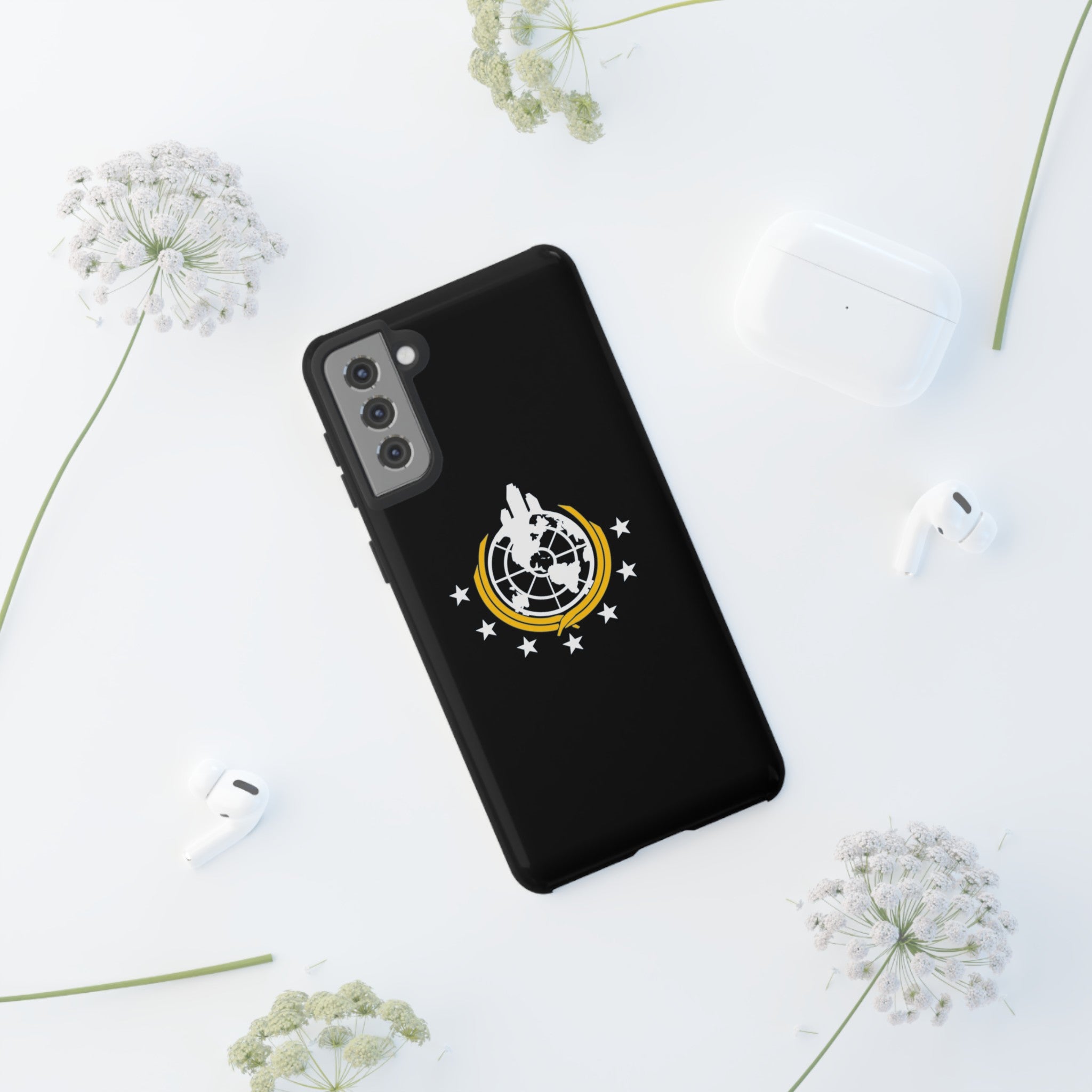 Helldivers 2 Superearth Flag Black Edition Tough Phone Cases Helldiver Gift For Him Her Gamer Game Gifts Birthday Mobile Case Cool Cute Funny Christmas Valentine's