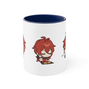 Diluc Genshin Impact Accent Coffee Mug, 11oz Cups Mugs Cup Gift For Gamer Gifts Game Anime Fanart Fan Birthday Valentine's Christmas