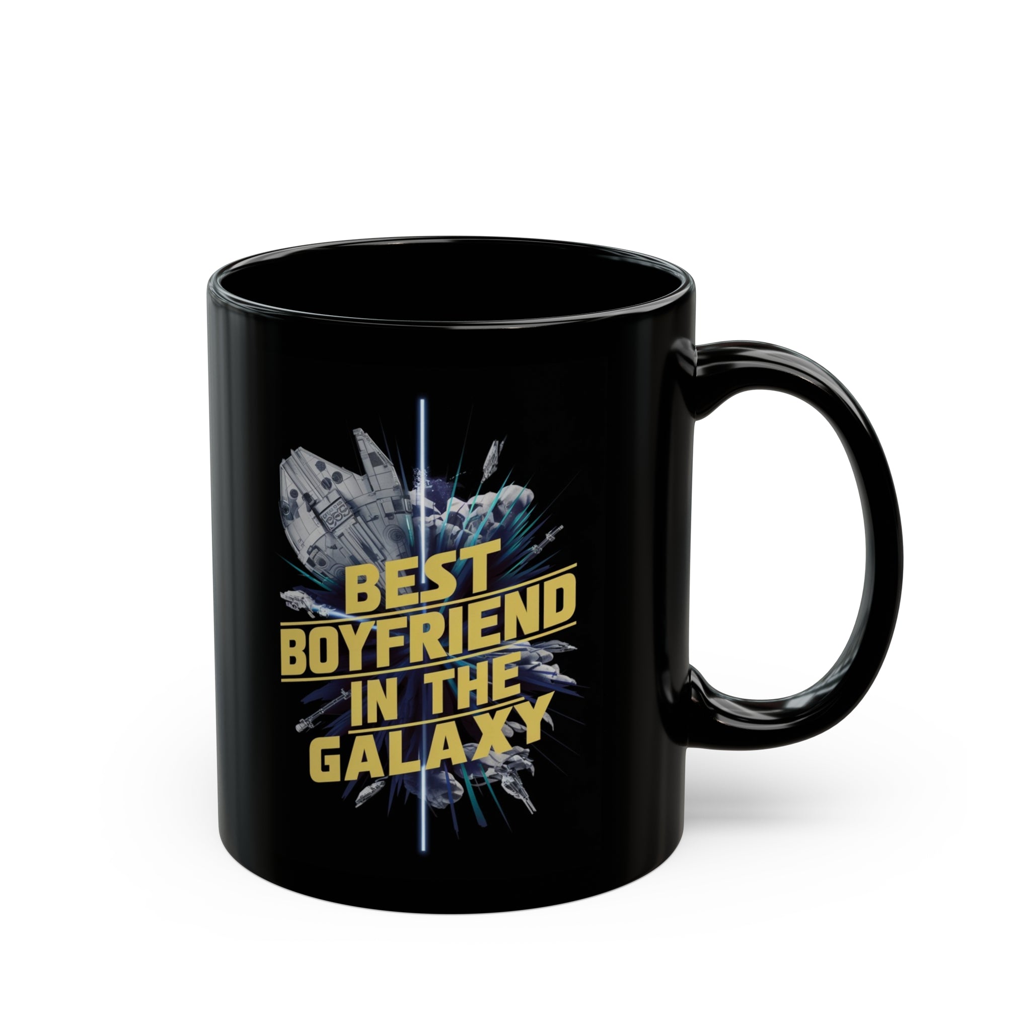 Best Boyfriend In The Galaxy Black Mug (11oz, 15oz) Space Themed Birthday Birthday Christmas Gift Cup Nostalgia Nostalgic