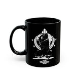 Load image into Gallery viewer, Helldivers 2 Black Mug (11oz, 15oz) Black &amp; White Artistic Art Poster Design Minimalistic Gift Gamer Game Fanart Abstract Graphic Democracy Liberty Birthday Christmas
