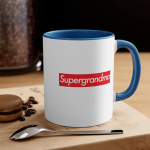 Supergrandma Accent Coffee Mug, 11oz super Inspired Funny Grandma Grandmother Appreciation Gift For Grandmas Thank You Thankful Birthday Christmas