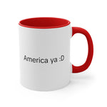 Load image into Gallery viewer, America Ya :D Meme Coffee Mug, 11oz HALLO! :D HALLO! :D HALLO! :D tiktok meme inspired funny humor humour Joke Comedy Viral Mug Cup
