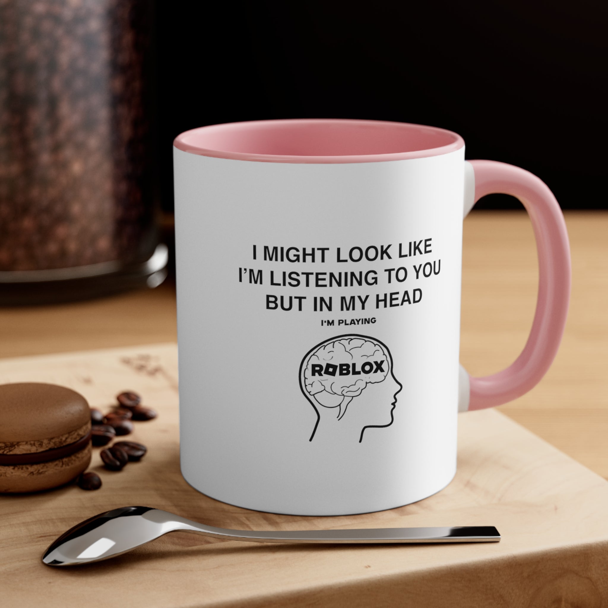 Roblox Funny Coffee Mug, 11oz I Might Look Like I'm Listening Joke Humour Humor Birthday Christmas Valentine's Gift Cup