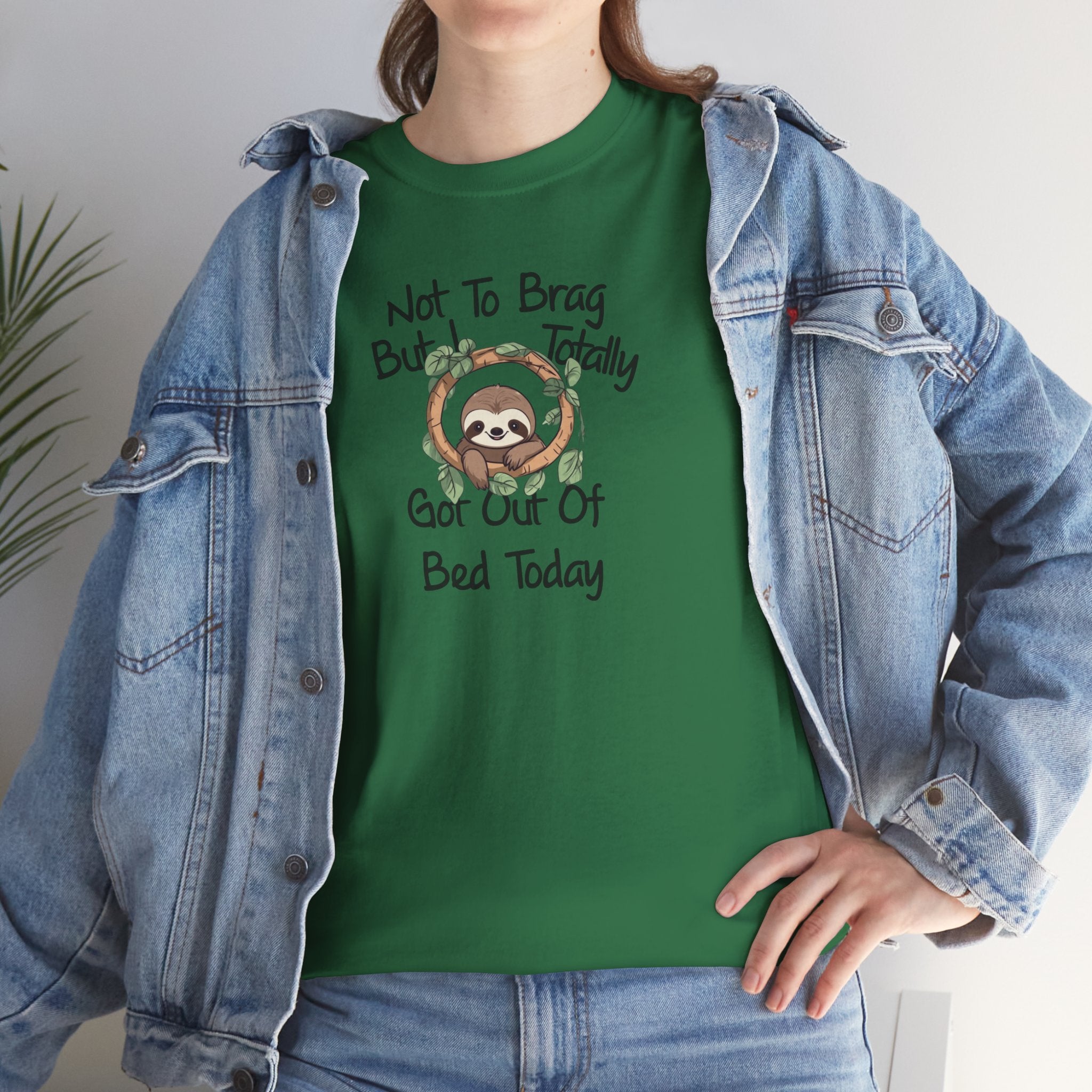 Sloth Cute Funny T-Shirt Unisex Heavy Cotton Tee Shirt Lazy Comedy Joke Humor Humour Graphic Tees Gift For Him Gift For Her Couple