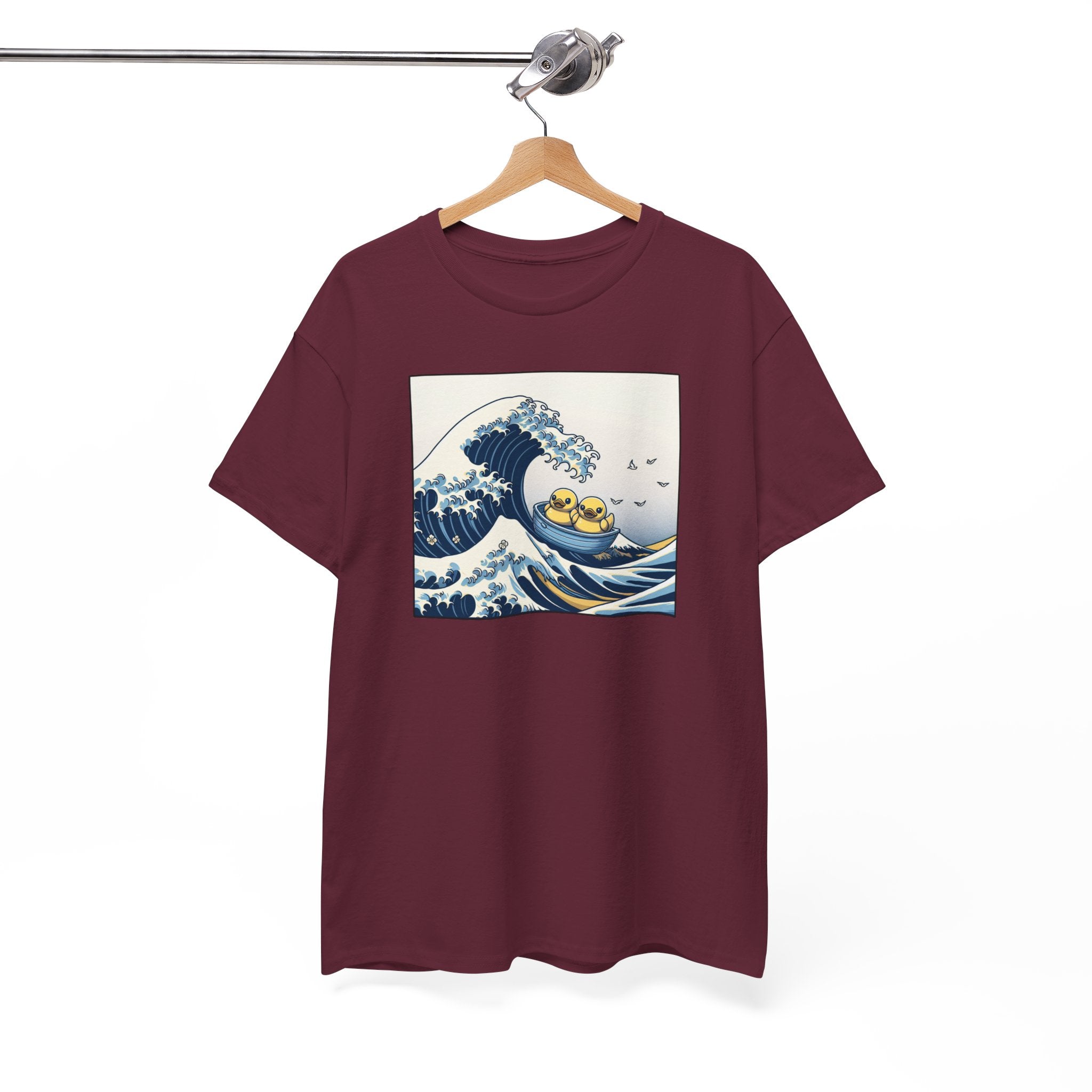 The Great Duck Off Kanagawa Wave T-shirt Unisex Heavy Cotton Tee Gift For Him Gift For Her Cute Japanese Couple Shirt Tshirt