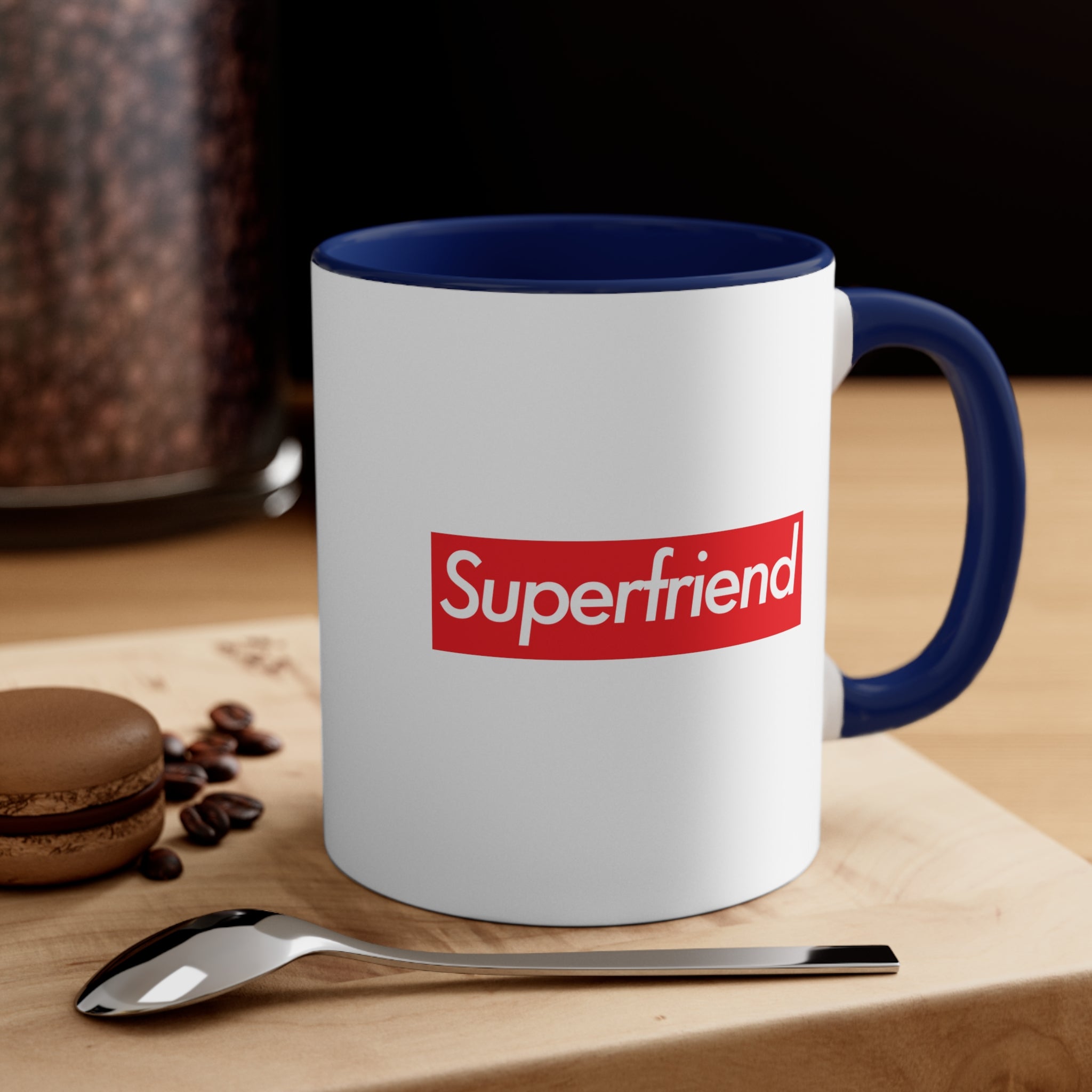 Superfriend Accent Coffee Mug, 11oz super Inspired Funny Friend Friends Appreciation Gift For Colleague Thank You Thankful Birthday Christmas