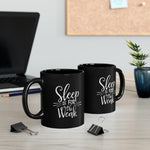 Load image into Gallery viewer, Sleep Is For The Weak Funny Black Mug (11oz, 15oz) Joke Humour Humor Birthday Christmas Valentine&#39;s Gift Cup
