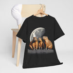 Load image into Gallery viewer, Three Capybara Moon Funny Capybara T-Shirt Unisex Heavy Cotton Tee 3 Capybaras Viral Meme Funny Internet Memes Gift
