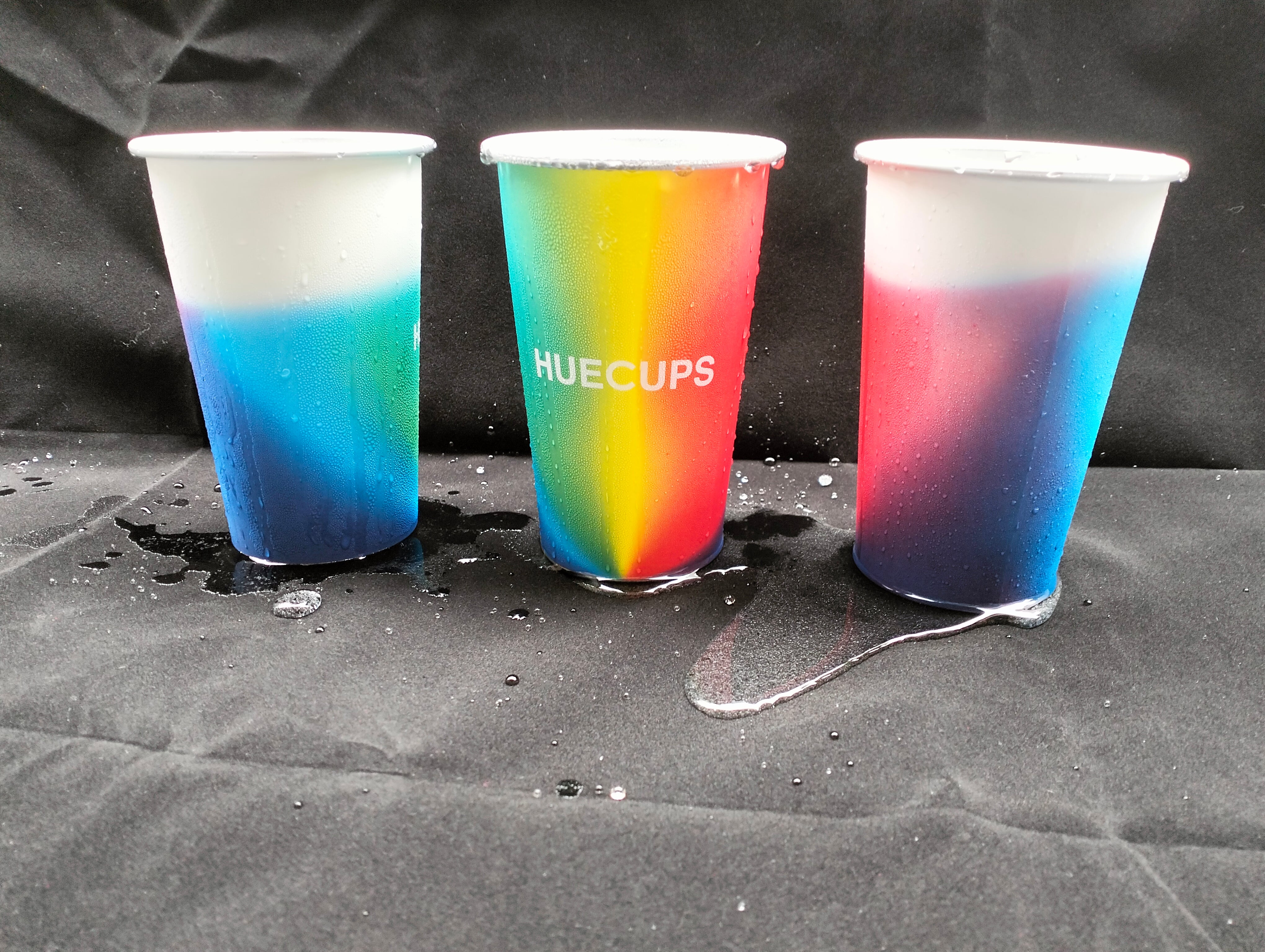 HUECUPS - Color Changing Cups Spectrum Series | Cold Colour Changing Aluminium Cup Metal Aluminum Cups Gradient Rainbow RGB Mixed Colorful Colourful