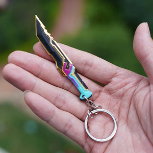 Valorant Keychains Set Reaver Karambit Knife Vandal Metal Game Peripheral Metal Sword Weapon Model Keychains Pendant  Gifts Toys