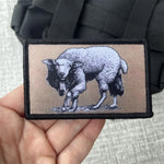 Load image into Gallery viewer, Helldivers 2 Sticker Fighting Morale Badge Patches Wolf in Sheep’s Tactical Backpack Armband Printed
