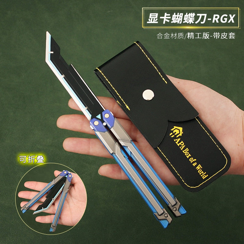 Valorant Weapons RGX Butterfly Prop Blunt Knife Model 20cm All Colours & Recon Prop Blunt Balisong Champions 2022