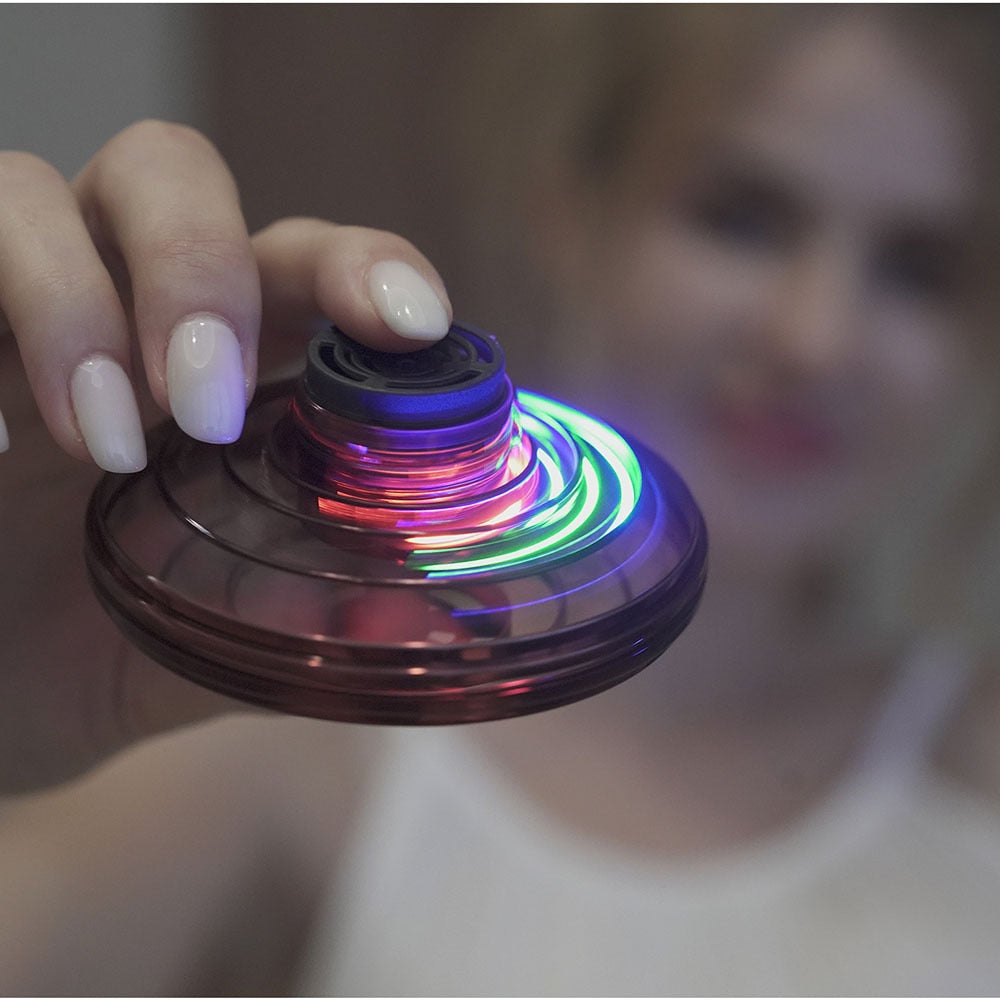 Flying Spinner Fingertip Gyro Fly Hover Ball Mini Drone Aircraft Toy LED UFO