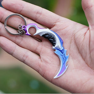 Valorant Keychains Set Reaver Karambit Knife Vandal Metal Game Peripheral Metal Sword Weapon Model Keychains Pendant  Gifts Toys