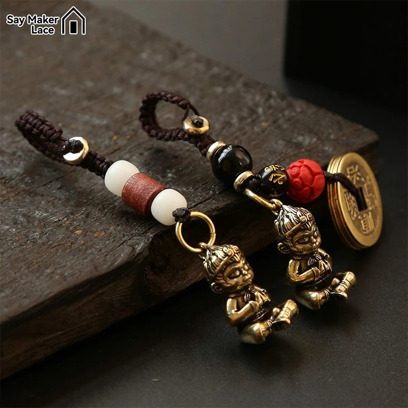 Black Myth Wukong Game Peripheral Keychain Brass Copper Coin Car Pendant Stereoscopic School Bag Luggage Car Pendant Decoration