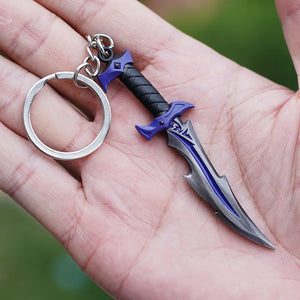 Valorant Keychains Set Reaver Karambit Knife Vandal Metal Game Peripheral Metal Sword Weapon Model Keychains Pendant  Gifts Toys