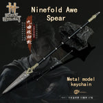 Load image into Gallery viewer, New Game 20cm Nameless sword blade Keychain Where Winds Meet Ninefold Awe Spear Metal Cosplay props Birthday gift
