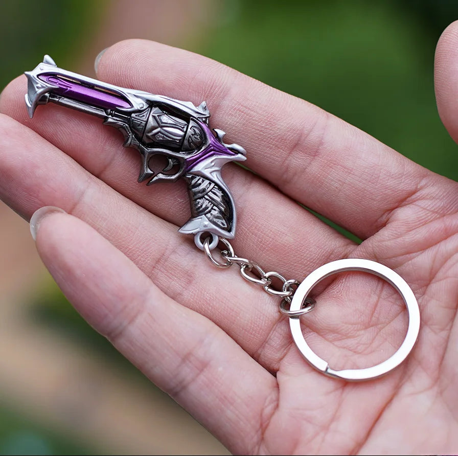 Valorant Keychains Set Reaver Karambit Knife Vandal Metal Game Peripheral Metal Sword Weapon Model Keychains Pendant  Gifts Toys