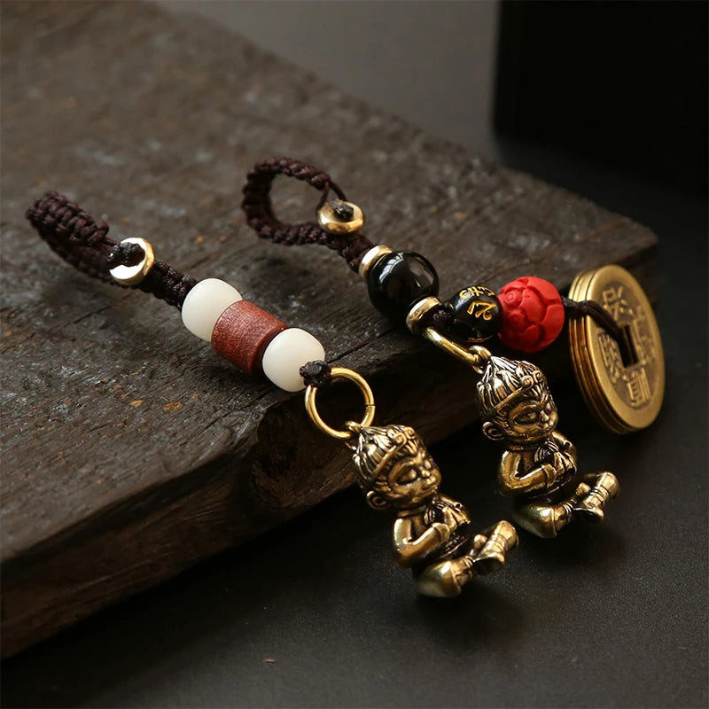 Black Myth Wukong Game Peripheral Keychain Brass Copper Coin Car Pendant Stereoscopic School Bag Luggage Car Pendant Decoration